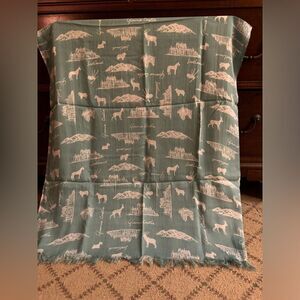 Earth Squared Scottish Castle Print Scarf - Granite Green NWT